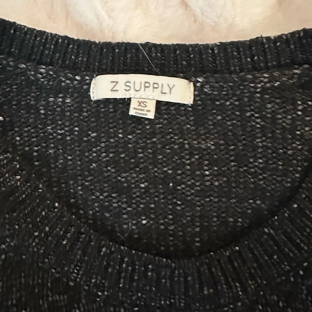 Z Supply Black and White Crew Neck Vino Sweater Size XS - Picture 5 of 6